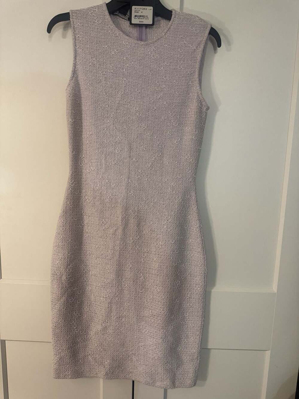 St. John Sleeveless Lilac Multi Boucle Sheath Dress